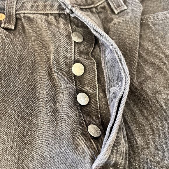 Vintage Levis 501 Jeans Womens Black W30 L33 Made In USA Button Fly Denim 90s - Picture 7 of 15